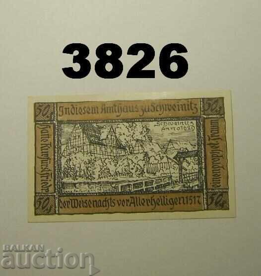 Schweinitz 50 pfennig 1921 Γερμανία με τιμή € 1.00 | 1.96 BGN