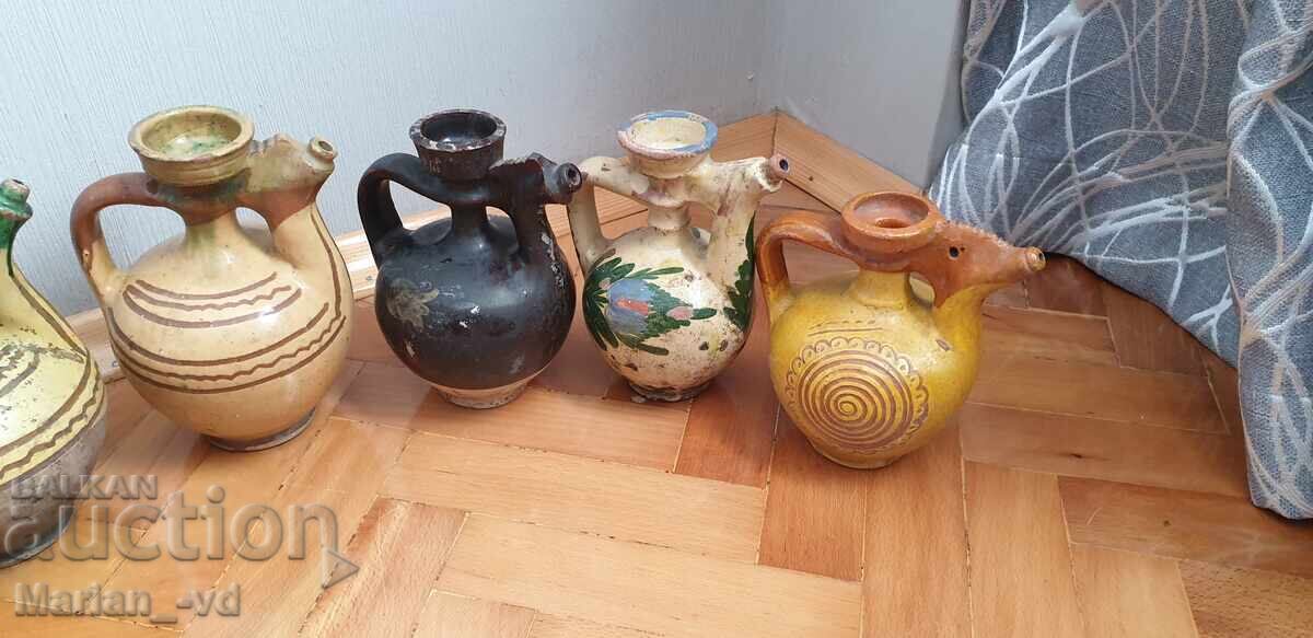 Lot de 8 bucăți de krondiri bulgărești vechi, bărdele, ceramică - 6