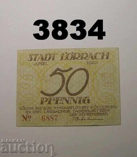 Lörrach 50 pfennig 1920 Germania