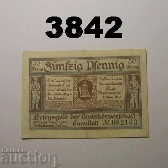 Cannstatt 50 pfennig 1918 Germania