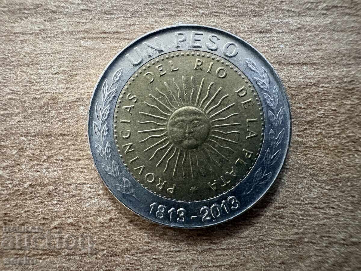Argentina - 1 peso (2013) - 200 ani de la prima monedă națională