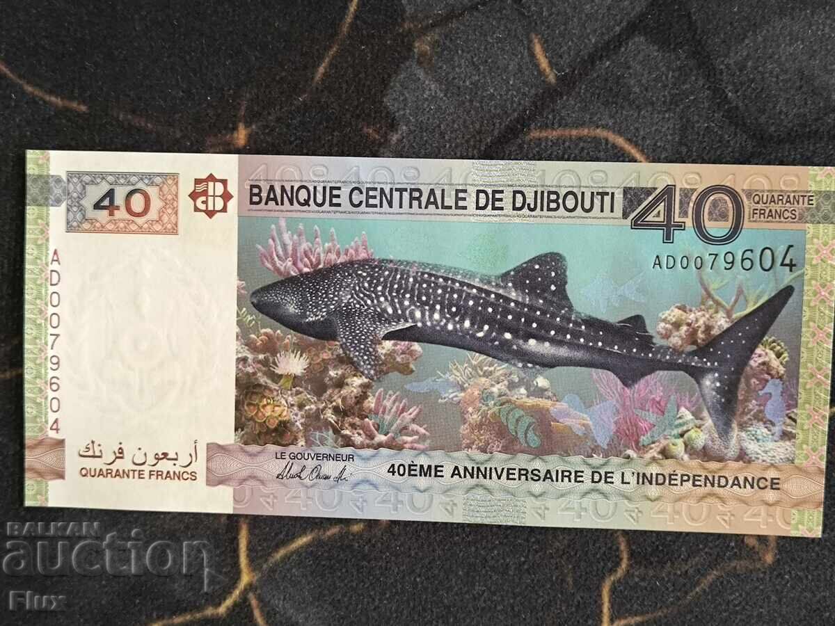 Bancnota - Djibouti - 40 franci (aniversare) UNC | 2017