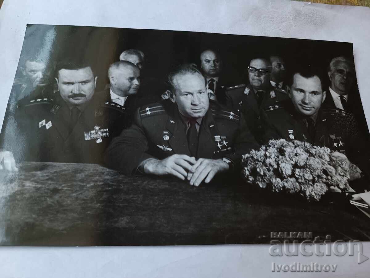 Army General Dobri Dzhurov with Soviet generals and cosmonauts