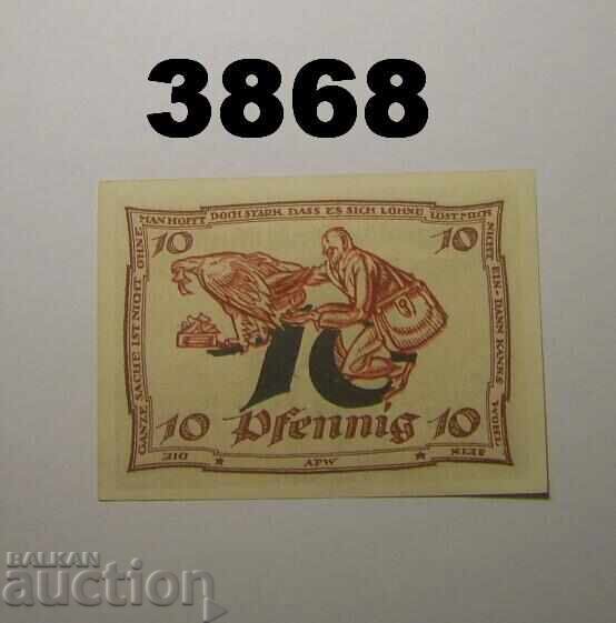 Arnstadt 10 pfennig 1921 Germany with price € 0.80 | 1.56 BGN