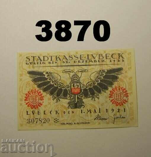 Lübeck 50 pfennig 1921 Germania