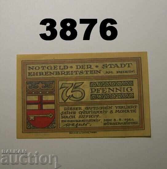 Ehrenbreitstein 75 pfennig 1921 Германия