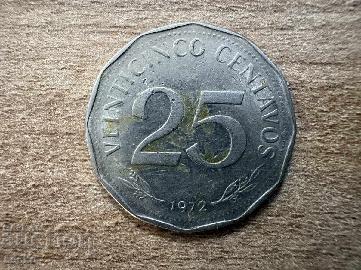 Боливия - 25 сентавос (1972)