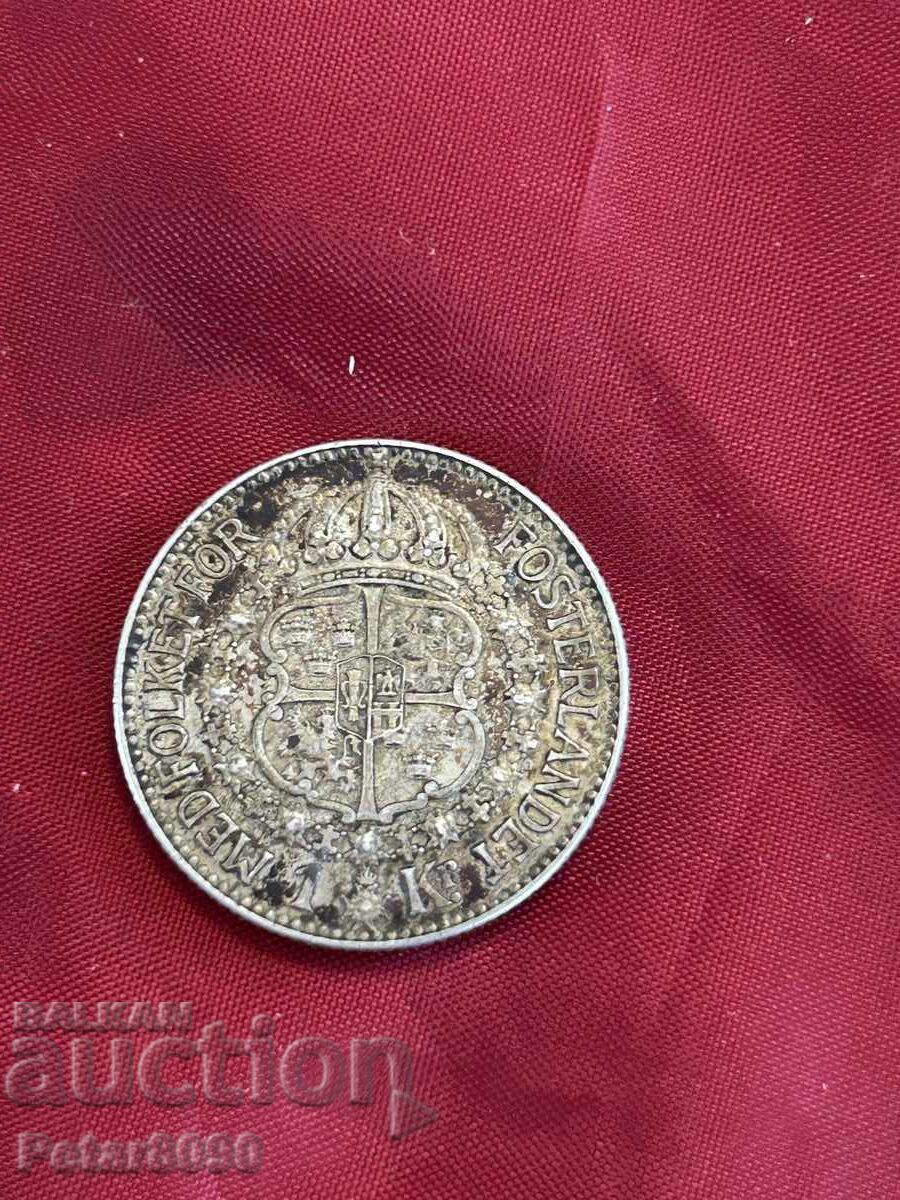 1 корона 1910 Швеция 643000 тираж с цена € 16.00 | 31.29 лв.