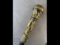 Μπαστούνι με ενσωματωμένο στιλέτο και λαβή τύπου Σετσεσιόν - δίχρωμο