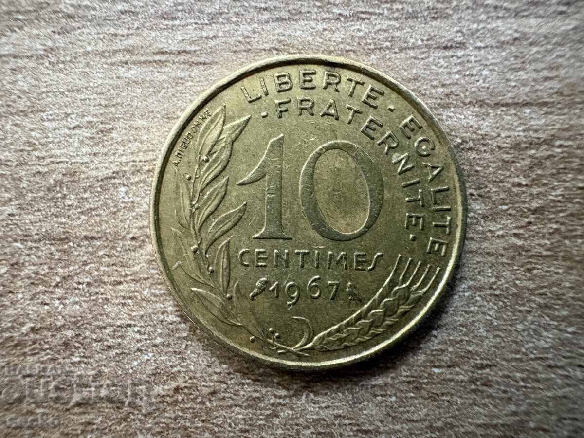 Franța - 10 centime (1967)