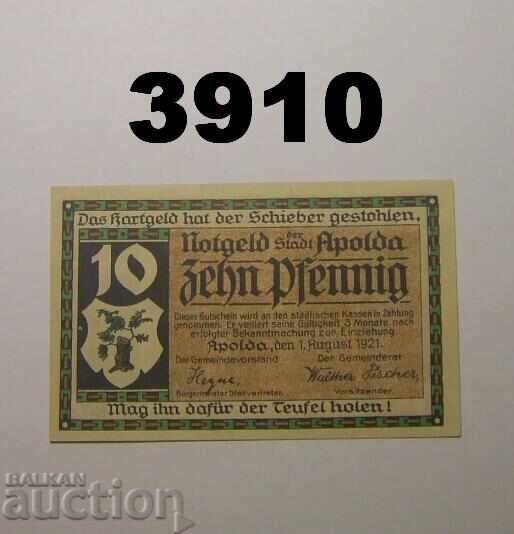 Apolda 10 pfennig 1921 Γερμανία