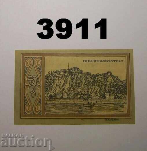 Ehrenbreitstein 50 pfennig 1921 Γερμανία με τιμή € 0.50 | 0.98 BGN