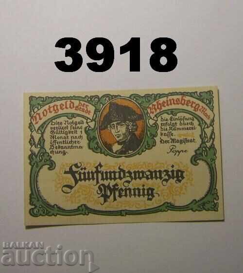 Rheinsberg 25 pfennig 1922 Γερμανία