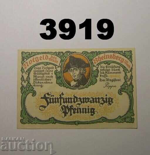 Rheinsberg 25 pfennig 1922 Γερμανία