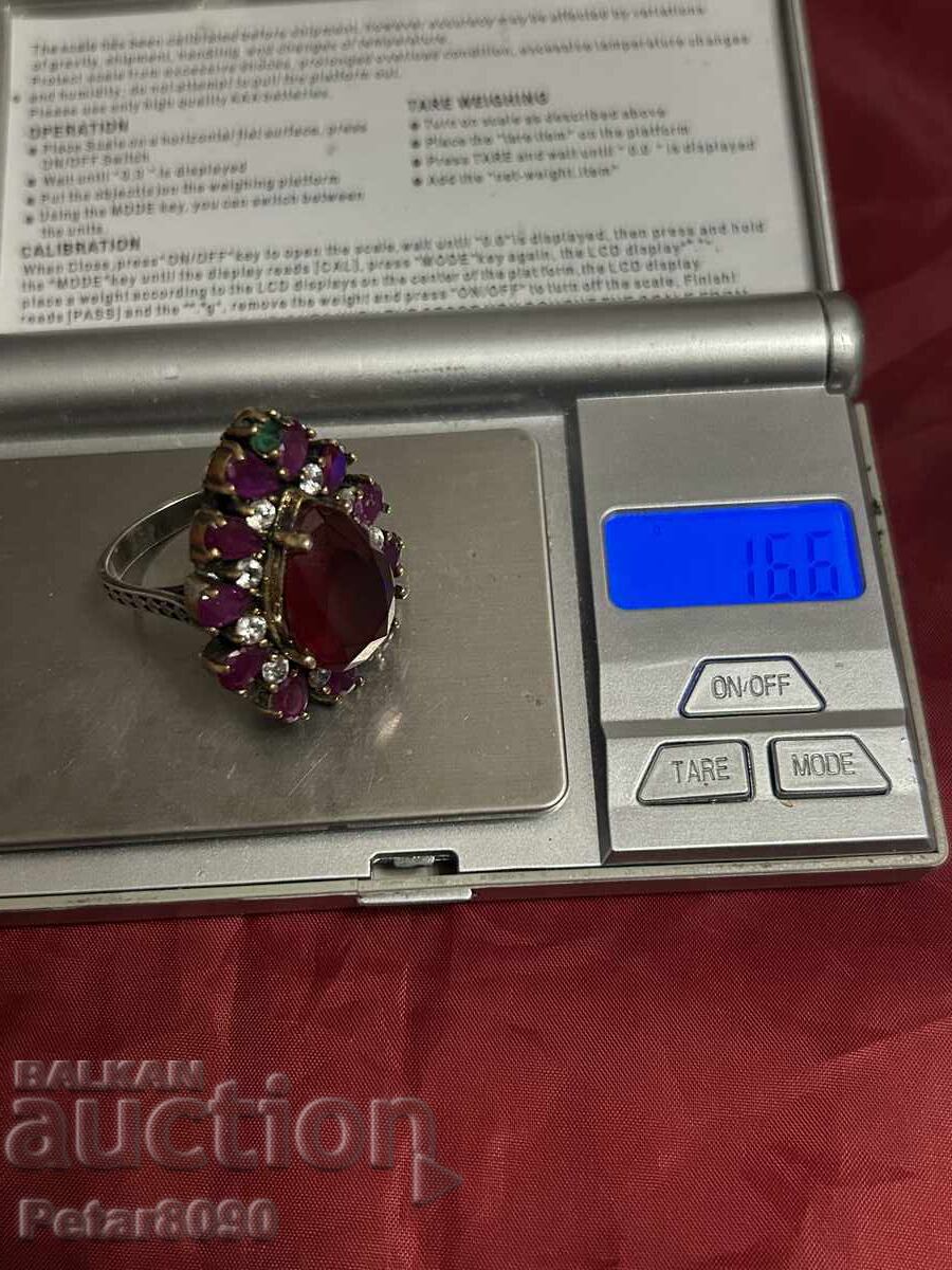 Huge silver women's ring, Revival period style with price € 8.00 | 15.65 BGN