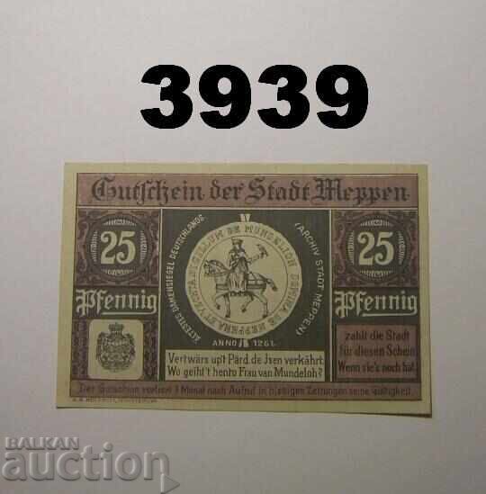 Meppen 25 pfennig 1921 Germany with price € 1.00 | 1.96 BGN