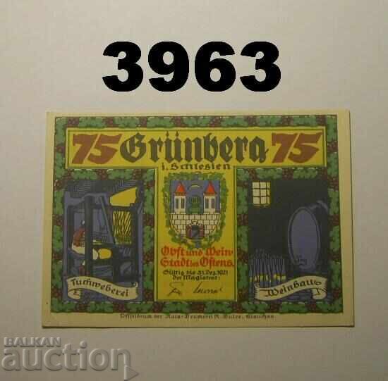 Grünberg 75 pfennig 1921 Γερμανία