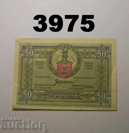 Kunzendorf 50 pfennig 1922 Polonia Germania