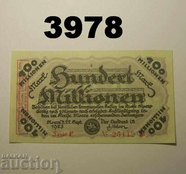 Moers 100 million marks 1923 Germany