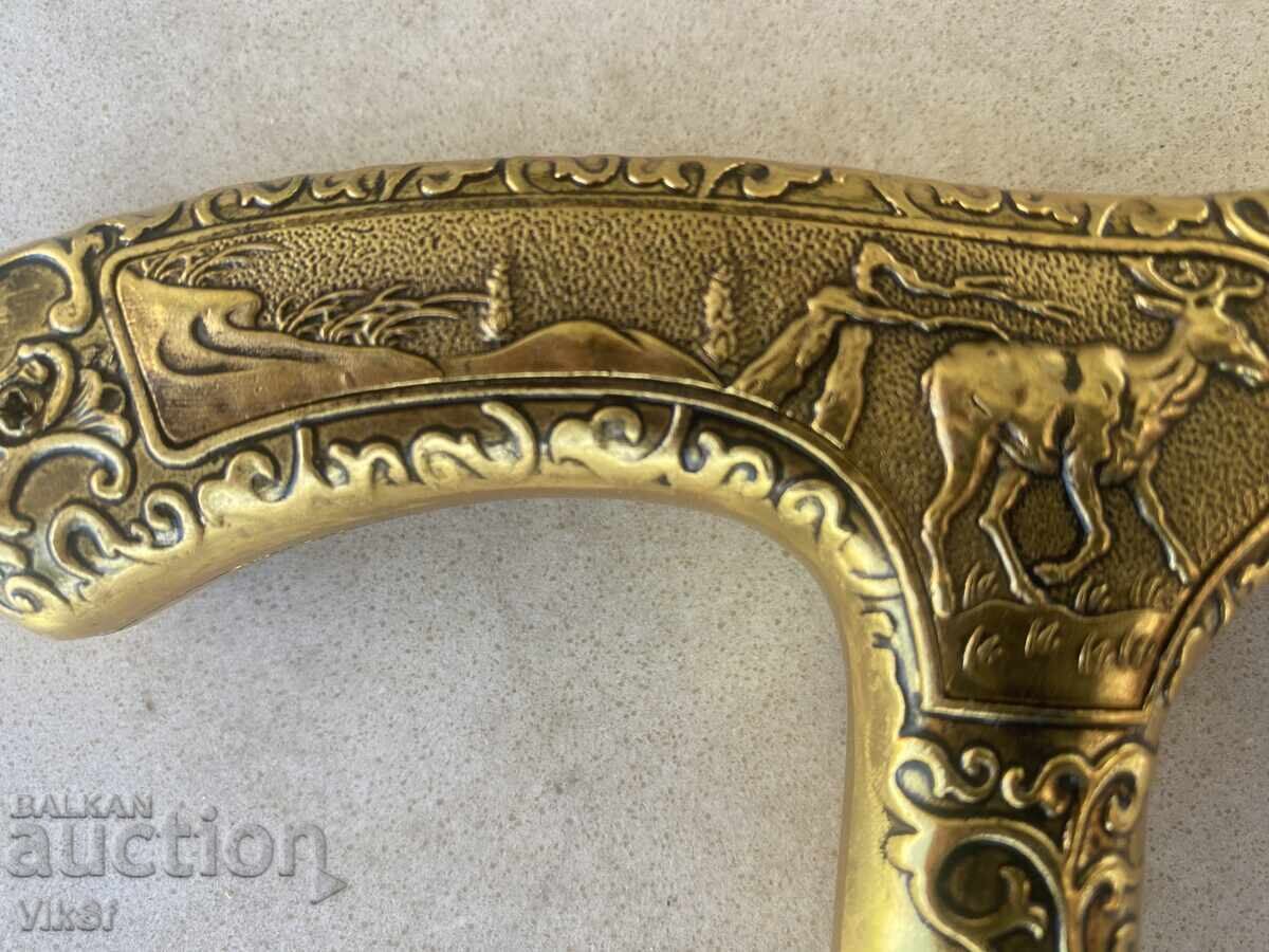 Δημοπρασία Μπαστούνι με ενσωματωμένο στιλέτο και λαβή "ΤΑΡΑΝΔΟΣ" - κίτρινο