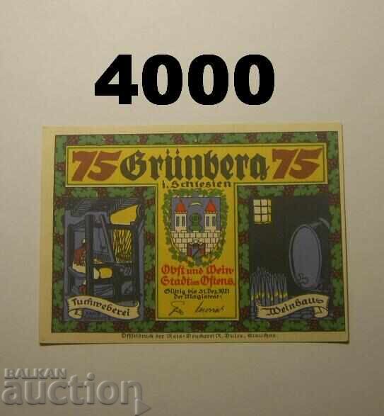 Grünberg 75 pfennig 1921 Γερμανία