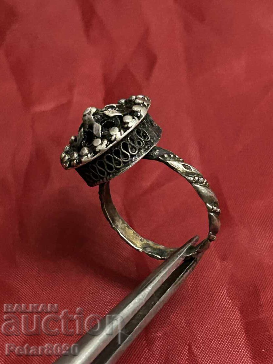 Silver Bulgarian National Revival ring 18.5mm hallmarks with price € 13.00 | 25.43 BGN