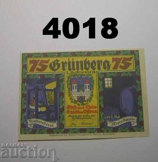 Grünberg 75 pfennig 1921 Germany