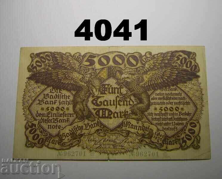 Германия 5000 марки 1922 Badische bank