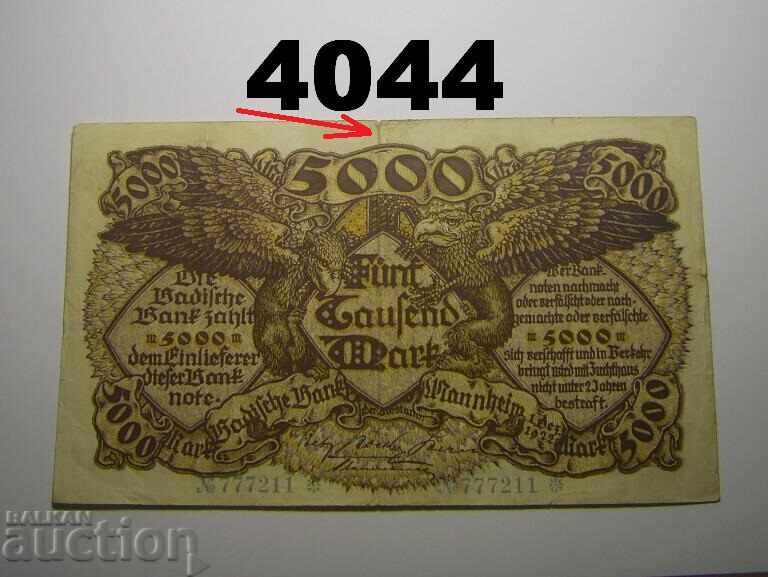 Германия 5000 марки 1922 Badische bank