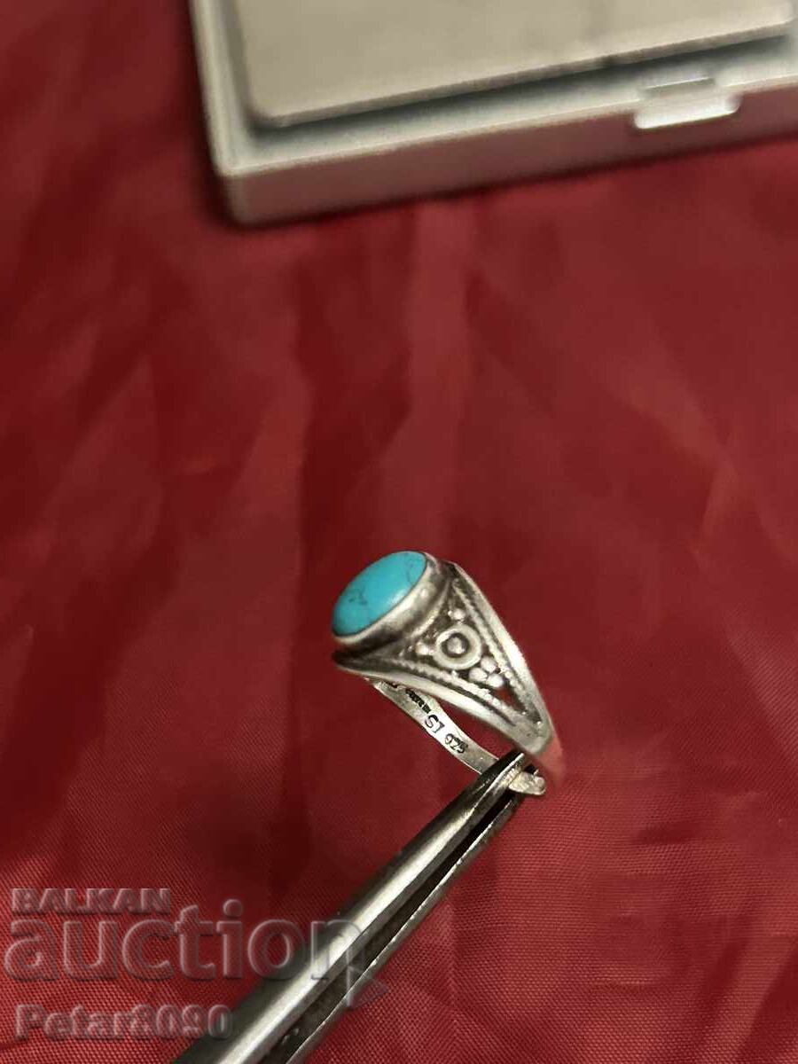 Women's silver ring with turquoise with price € 20.00 | 39.12 BGN