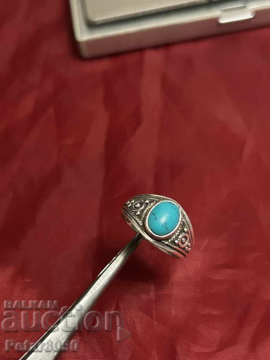 Women's silver ring with turquoise