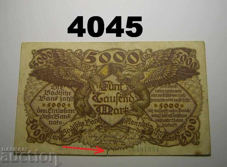 Германия 5000 марки 1922 Badische bank