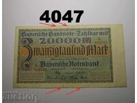 Germany 20000 Marks 1923 Bayern Notenbank