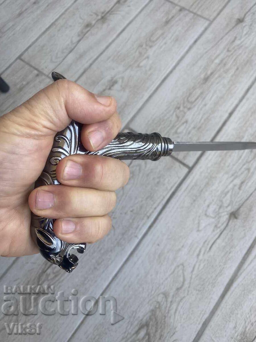 Μπαστούνι με ενσωματωμένο στιλέτο και λαβή "ΤΑΡΑΝΔΟΣ" - λευκό - 5