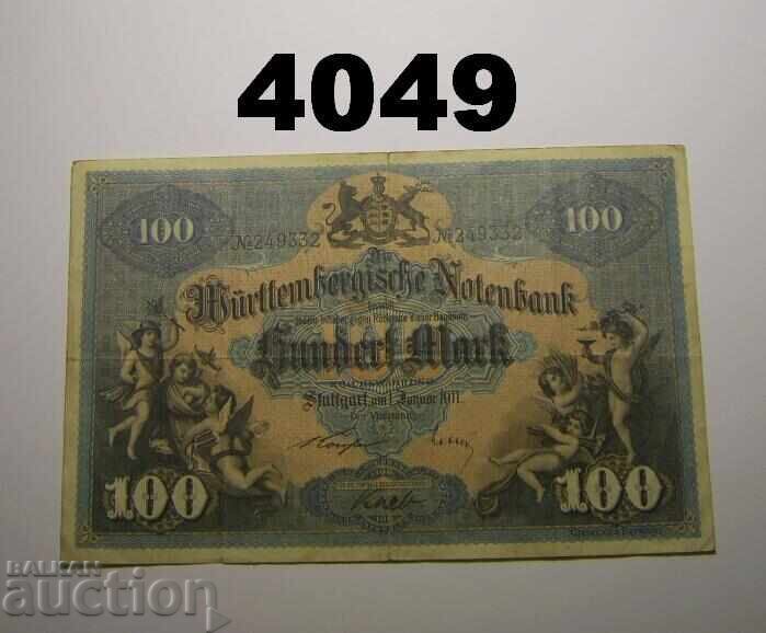 Γερμανία 100 μάρκα 1911 Württembergische Notenbank