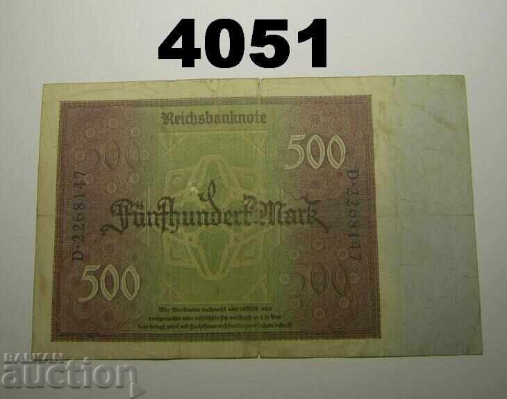 Germania 500 mărci 1922 cu preț € 1.50 | 2.93 BGN