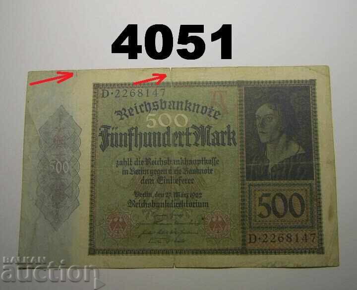 Germania 500 mărci 1922