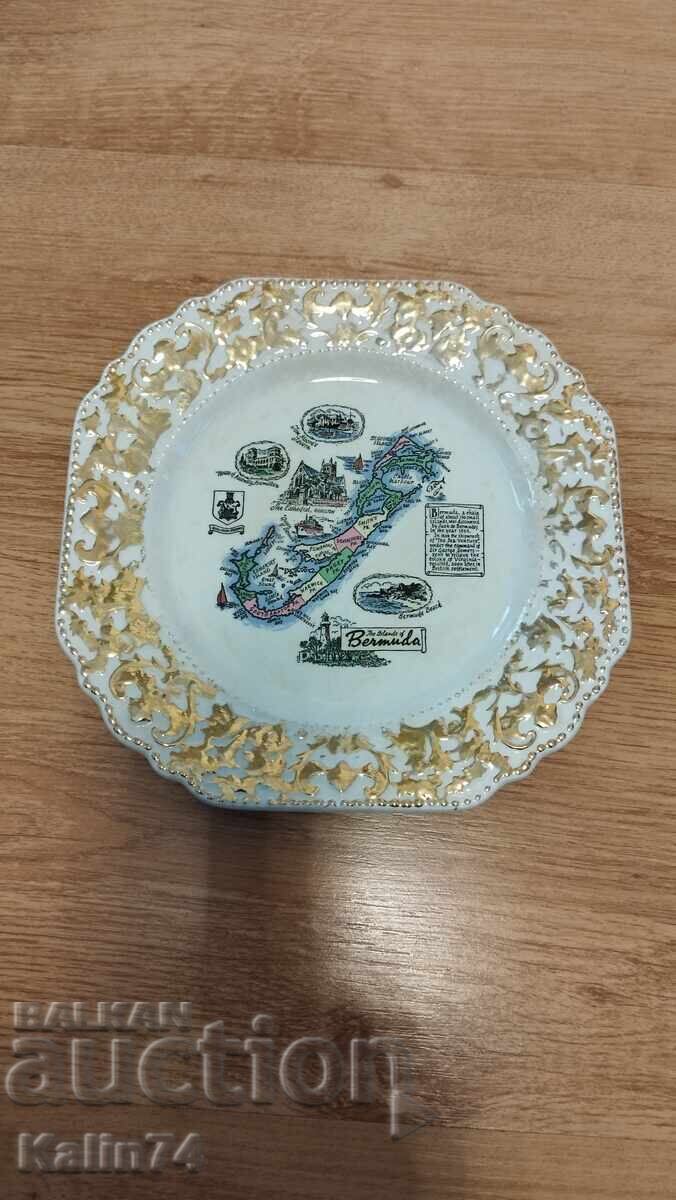 Συλλεκτικό πορσελάνινο διακοσμητικό πιάτο τοίχου από τις Βερμούδες