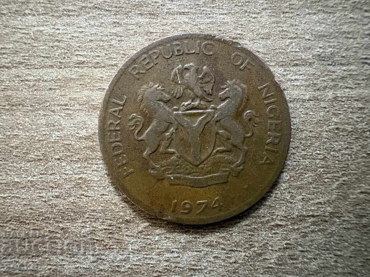 Nigeria - 1 kobo (1974) with price € 0.30 | 0.59 BGN