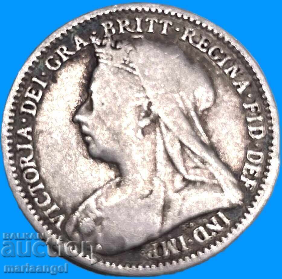 Παράδοση Ηνωμένο Βασίλειο 3 πένες 1895 Βικτώρια 1837-1901 ασήμι
