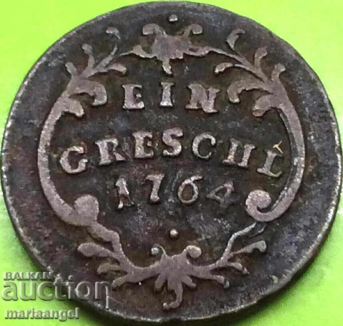 1 Groschen 1764 Αυστρία προς Τσεχία Πράγα Maria Theresa - σπάνιο με τιμή € 15.00 | 29.34 BGN