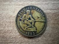 Filipine - 5 centavos (1963)