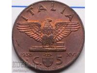 1938 5 centesimi Italy Eagle bronze