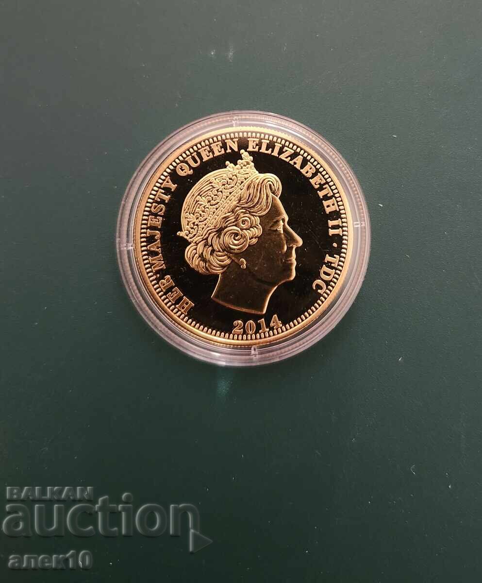 Tristan da Cunha 1 coroană 2014 1 și cu preț € 20.00 | 39.12 BGN
