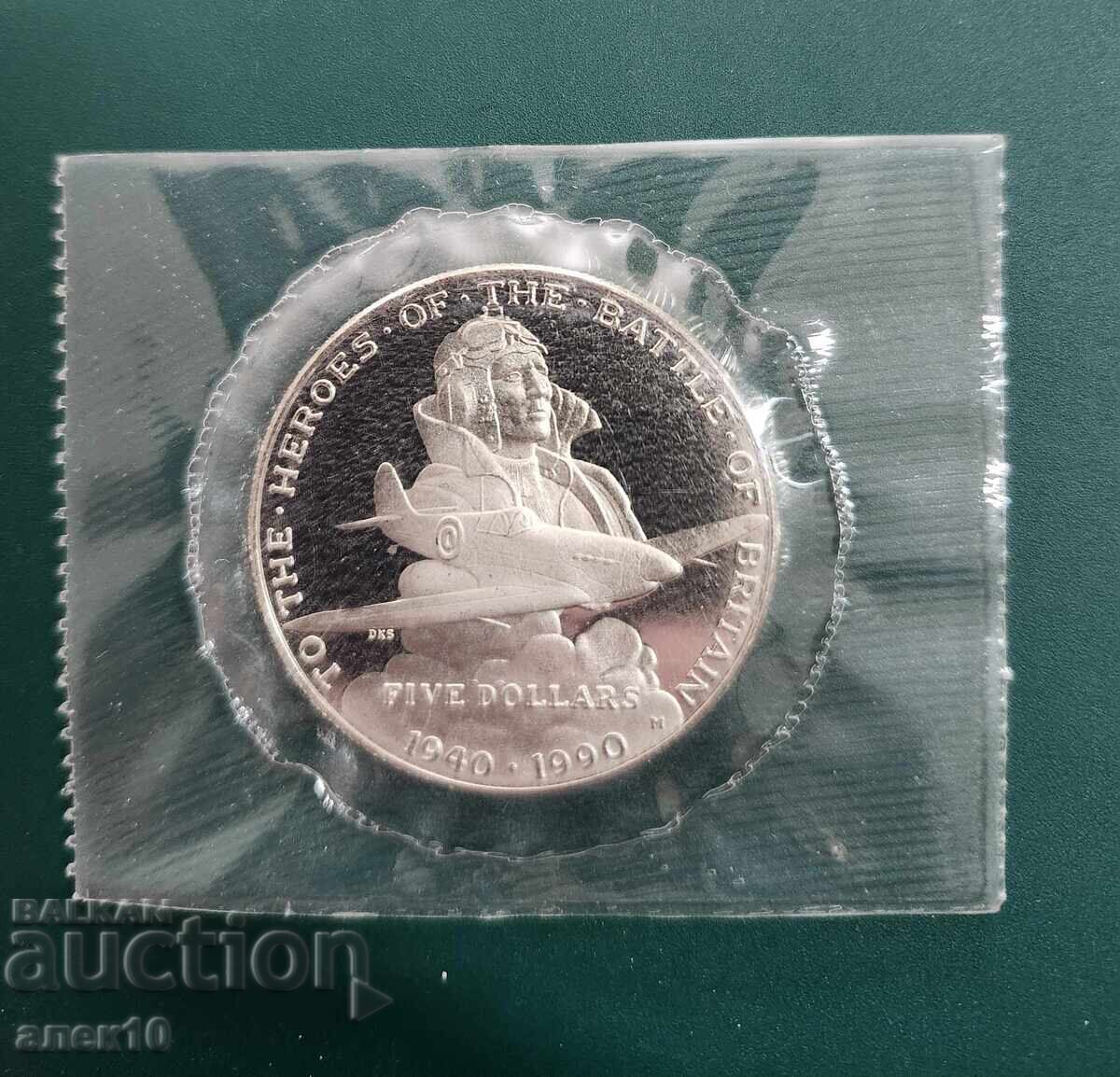 Marshall Islands 5 Dollar 1990