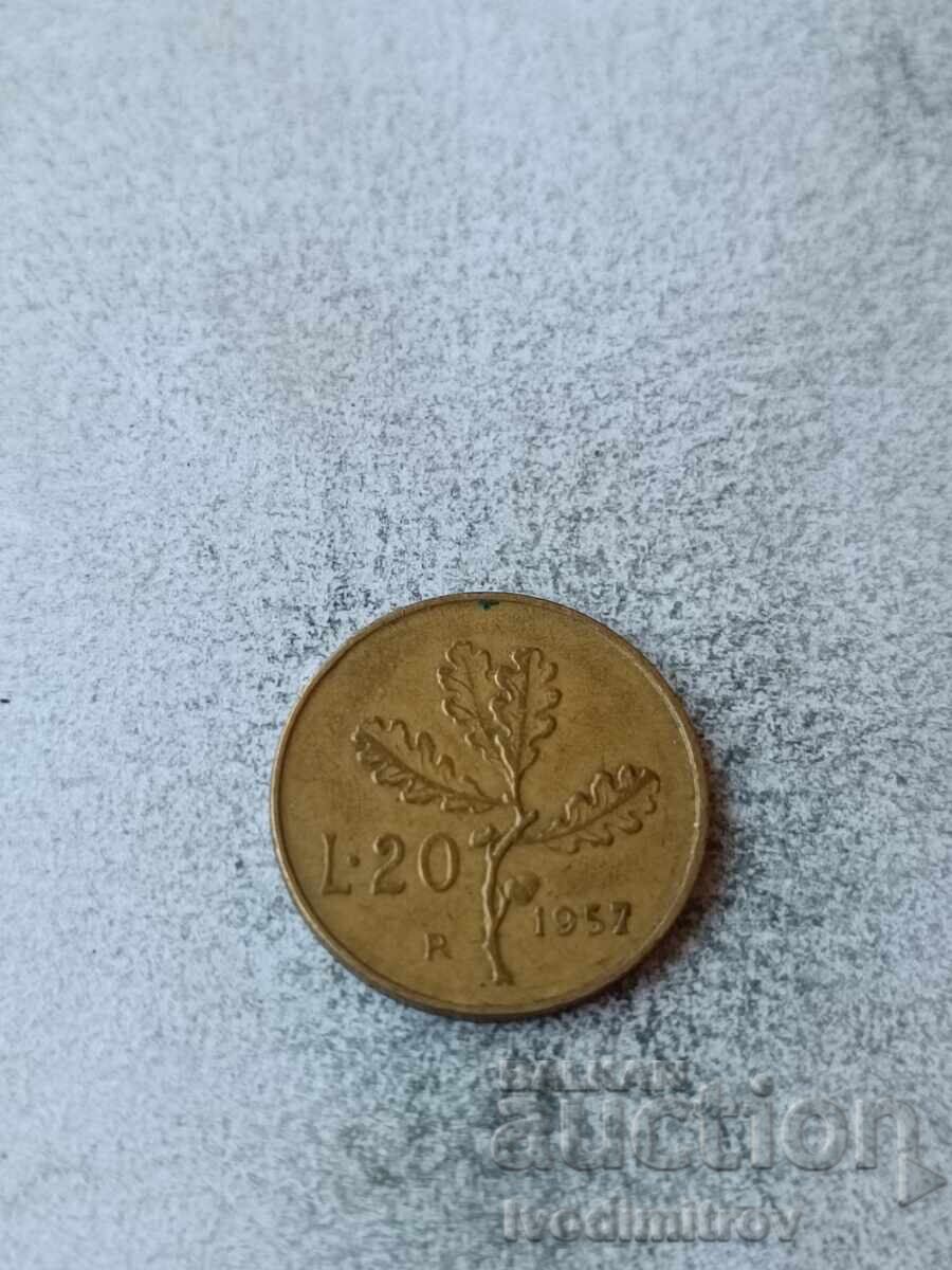 Italia 20 lire 1957