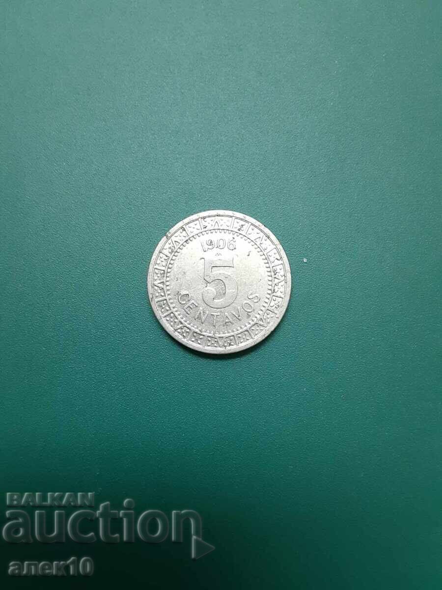 Mexic 5 centavos 1906 n