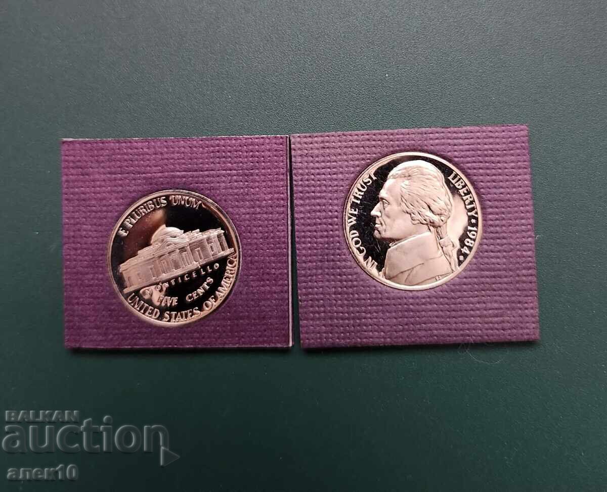 SUA 5 cenți 1984 proof și