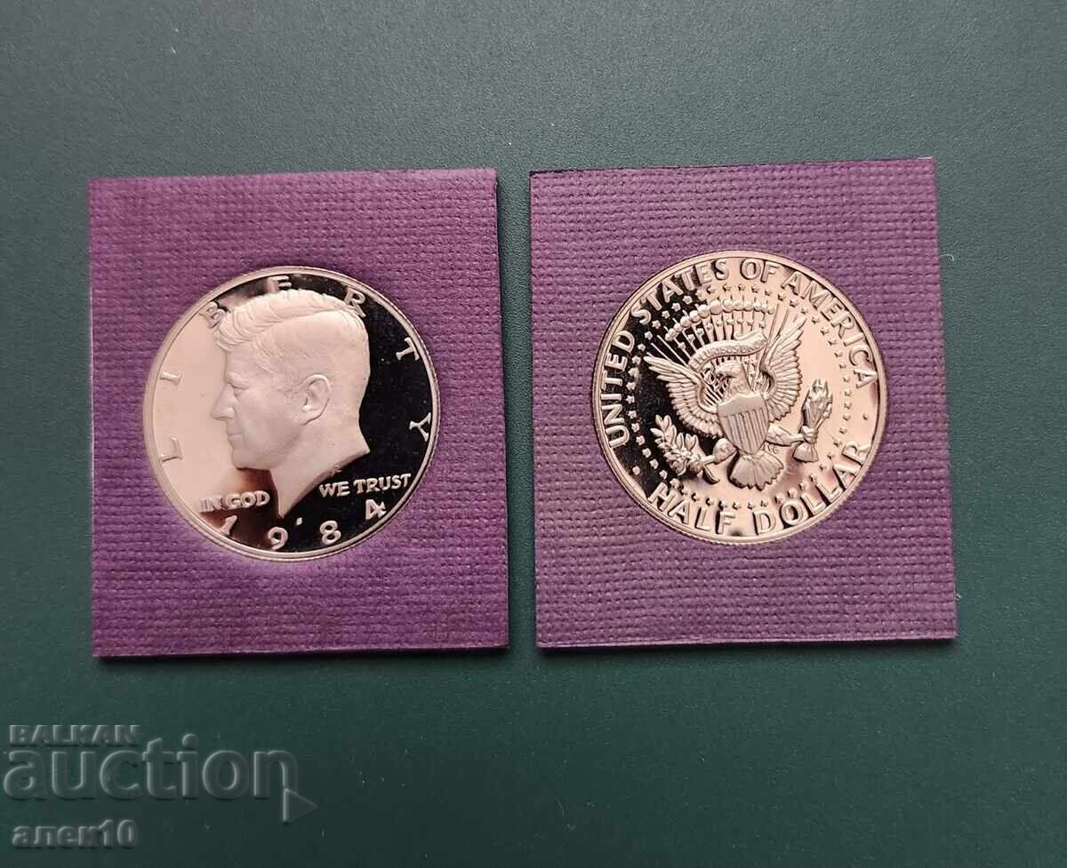 САЩ  50  цент  1984  пруф    и