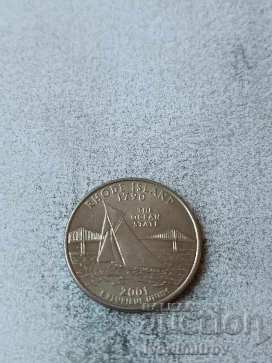 ΗΠΑ 25 σεντς 2001 P Rhode Island